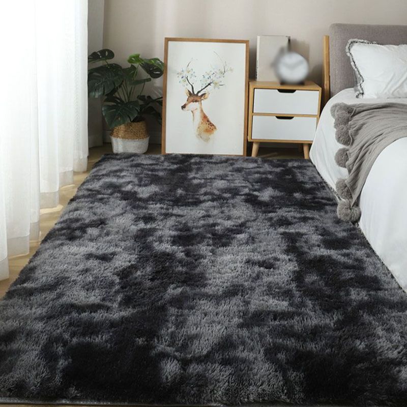 Gray Pure Color Rug Carpet Polyester Simple Carpet Anti-Split Backing Area Carpet for Living Room