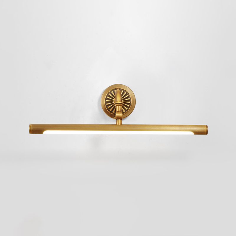 Ideas de iluminación de pared LED en forma de palo en forma de palo simplicidad de oro tocador de oro