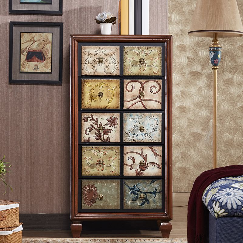 16.38/17.55 Width Coastal Storage Chest Dresser Solid Wood Dresser