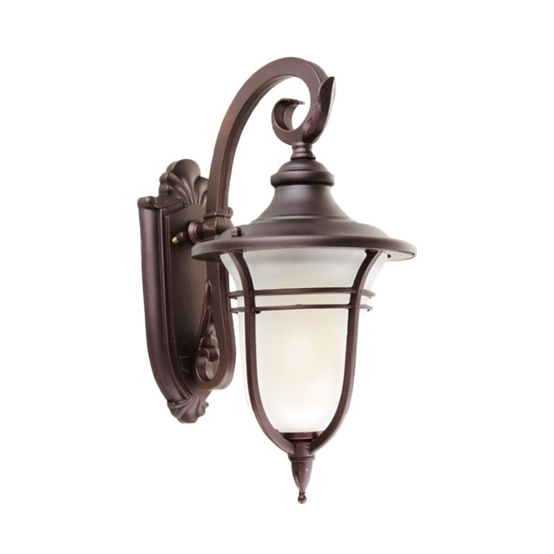 Milk Glass Coffee Sconce Lamp Urn 1 Light Countryside Wall Mounted Light Fixture for Courtyard