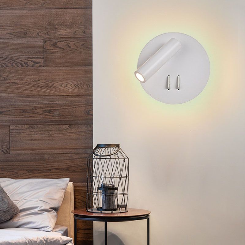2-Light Geometric Wall Mount Light Modern Style Metal Reading Wall Lamp
