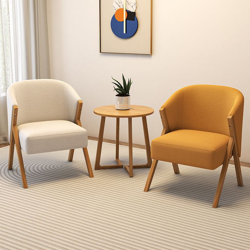 Scandinavian Wooden Accent Armchair Solid Color Arms Included Armchair