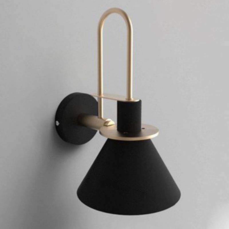 Modern Minimalist Style Tapered Wall Mounted Light Fixture Metal 1 Light Wall Light Sconces for Bedroom
