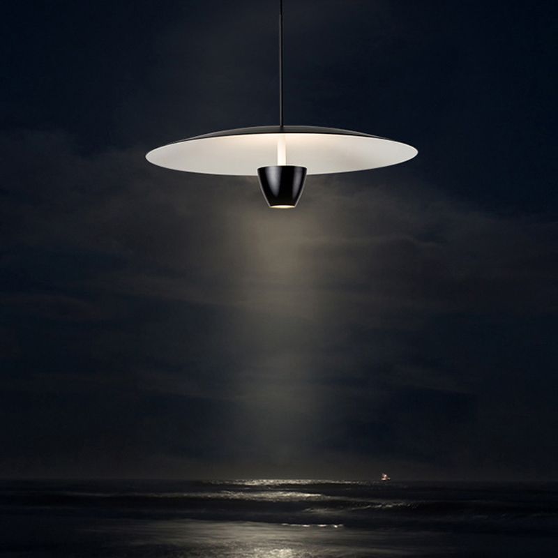 Salle à manger Neutre pendentif léger en métal noir LED de plafond simple