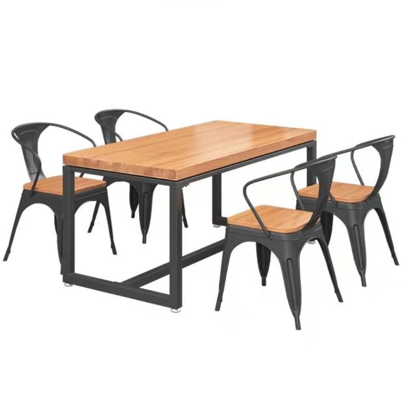 Industrial Rectangle Dining Table Set 1/4/5 Pcs Dinette Set for Home