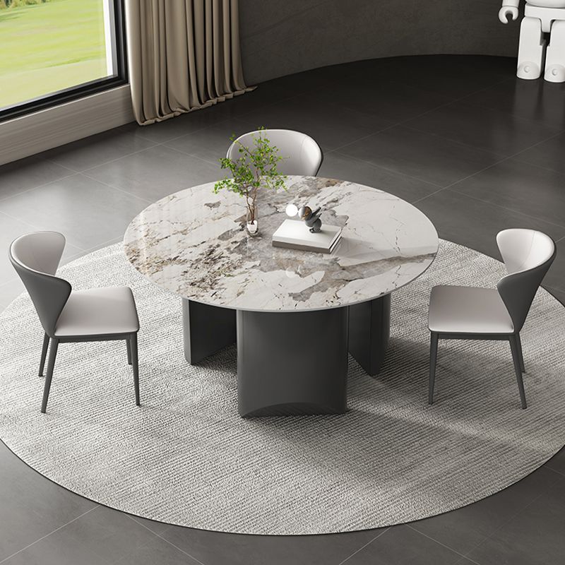 Grey Base Dining Site Table Contemporary Round Dining Room Table