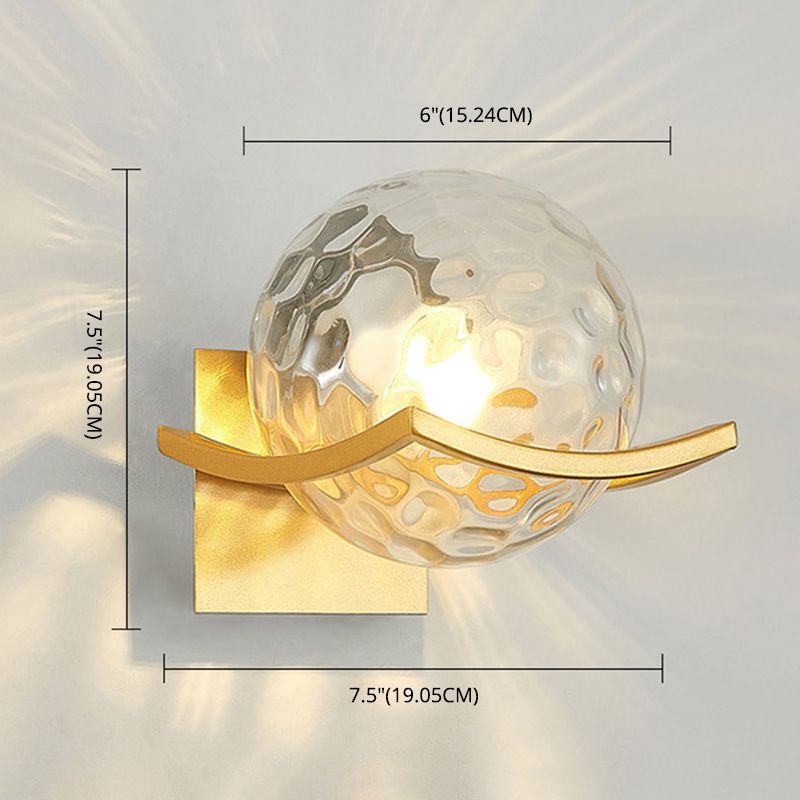 7 Inches Height Single Bulb Mini Sconce Light Nordic Style Simplicity Glass Ball Wall Light