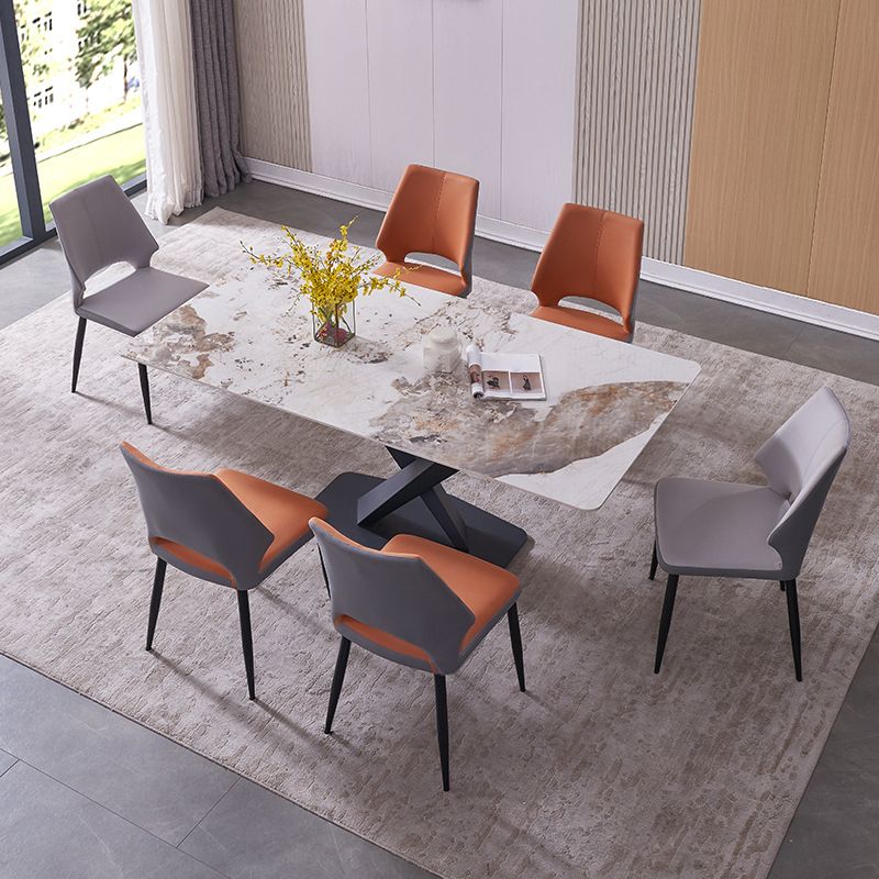 Wingback Armless Chair Contemporary Kitchen Dining Side Chair