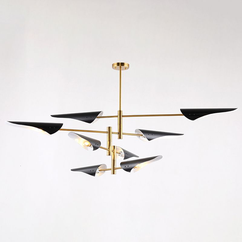 Metalen kroonluchter verlichtingsarmatuur postmoderne kroonluchter hanger licht voor zitkamer