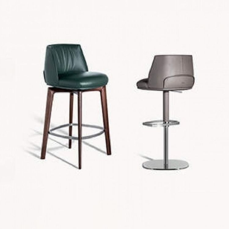 Indoor Upholstered Bar Stool Solid Wood Bar Stool with Footrest