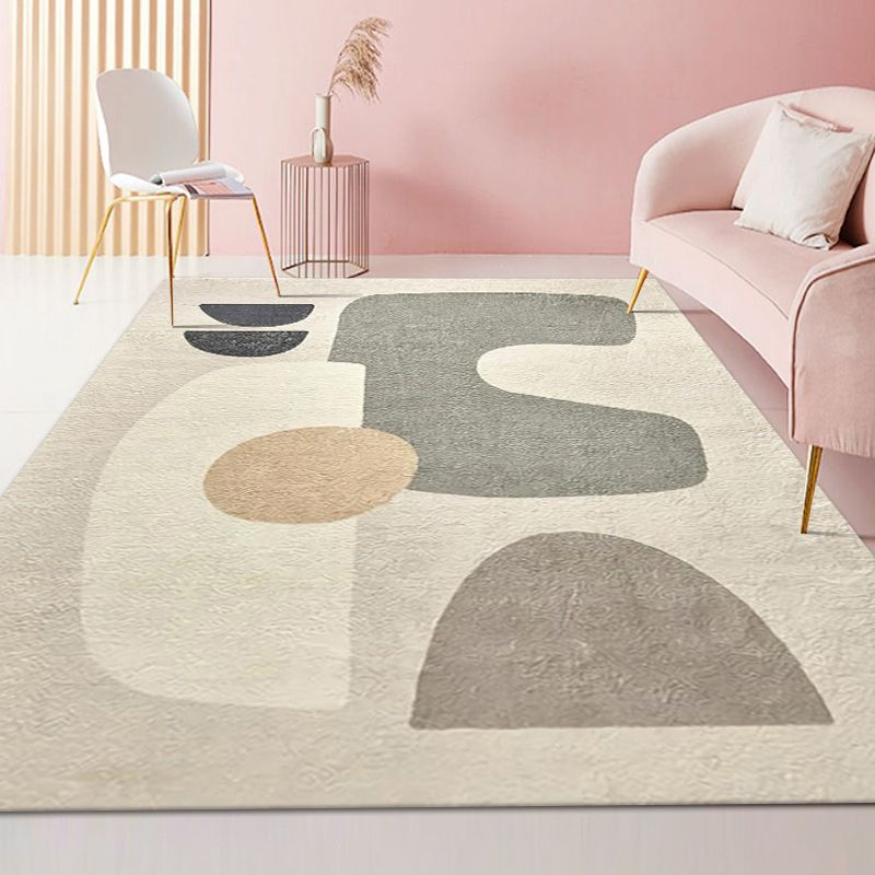 Brown Modern Rug Polyester Striped Indoor Rug Washable Rug for Drawing Room
