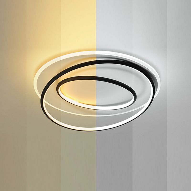 Linear Iron LED Flush Mount Modern Style 3-Light Ceiling Light Fixture for Bedroom