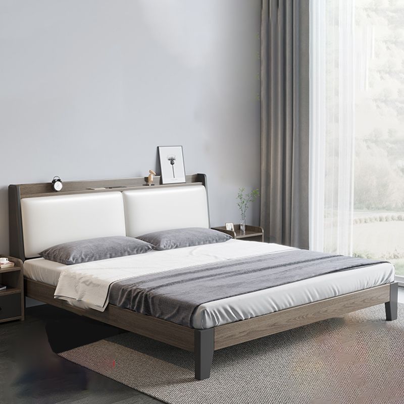 Contemporary Wood and Upholstered Bed Rectangular Standard Bed