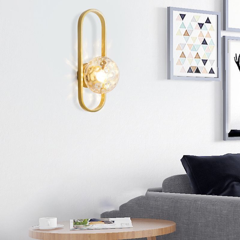 Industrial Style Ball Shape Wall Sconce Glass 1 Light Sconces for Corridor