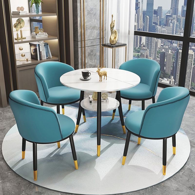 Stone Dining Table Traditional Luxury Round Dining Site Table with Tripod Base