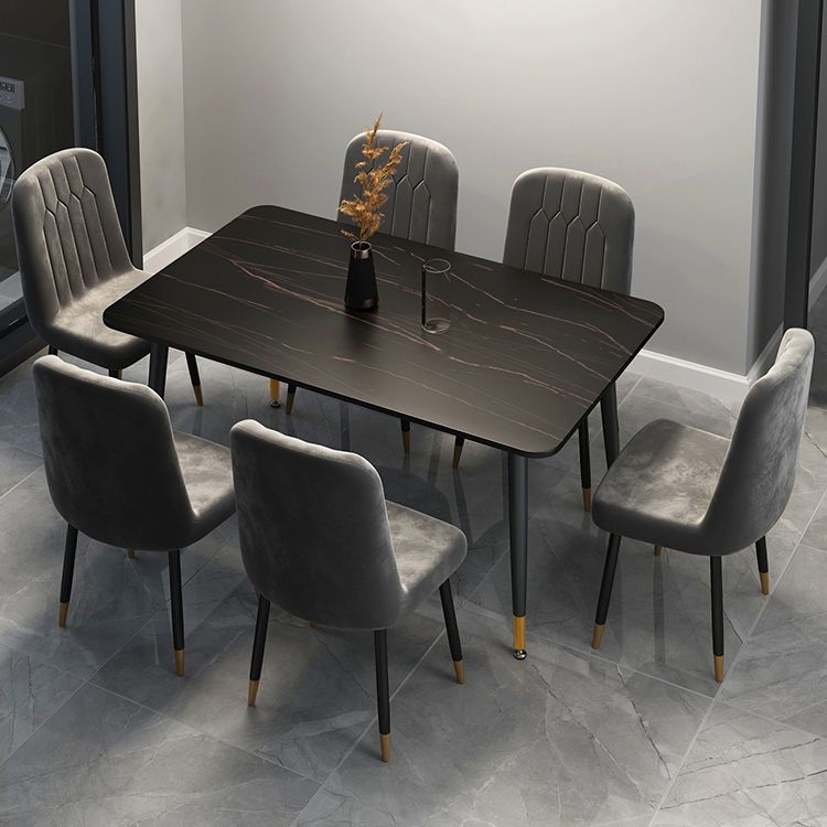 Rectangle Contemporary Sintered Stone Dining Room Set with 4 Legs Table Dining Table Sets
