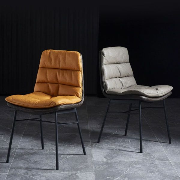 Contemporary Dining Chair Armless Chairs with Metal Legs for Kitchen