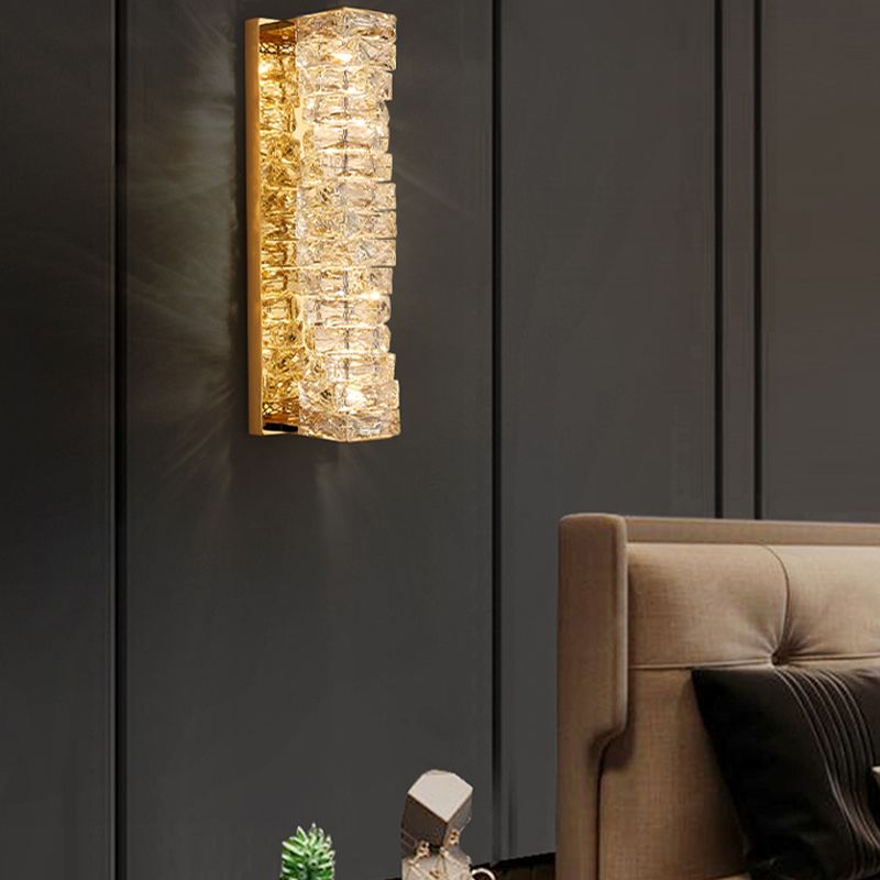 Postmodern Style Crystal Wall Light Geometric LED Wall Sconce for Living Room