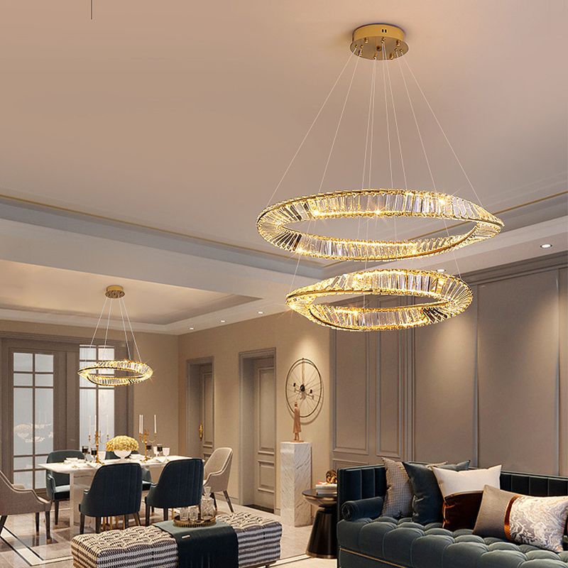 Klarer kristallrund Kronleuchterleuchte Moderne Stil Anhängerbeleuchtung