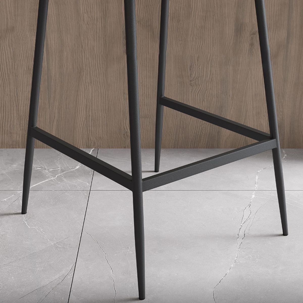 Leather Bar Stool Modern Backrest Counter Stool with Metal Legs