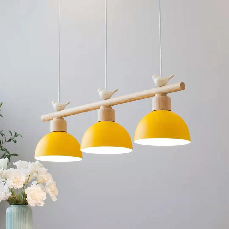 Metal 3 Lights Island Pendant Lighting Round Minimalist Island Light Fixtures for Dining Room