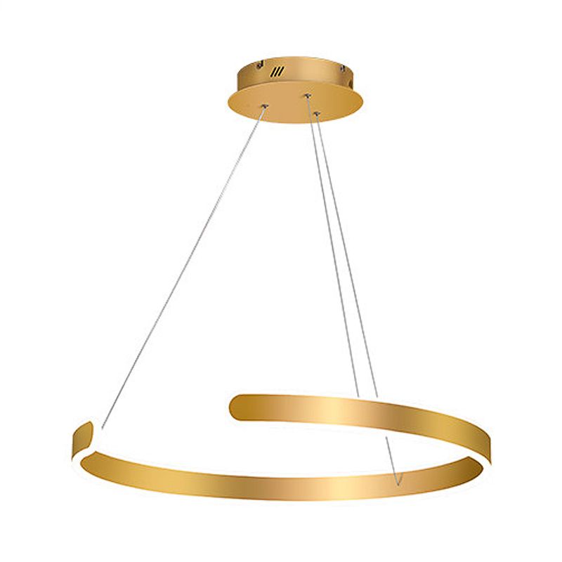 1/2/3 luci lampadario sala da pranzo con anello ombra acrilica moderna a led oro lampada appesa in luce bianca/calda