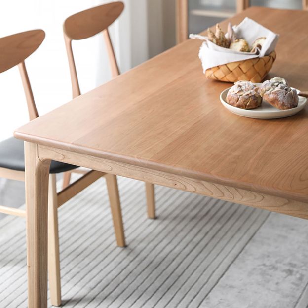 Rectangle table à manger contemporaine table fixe blanche avec du bois massif en pin
