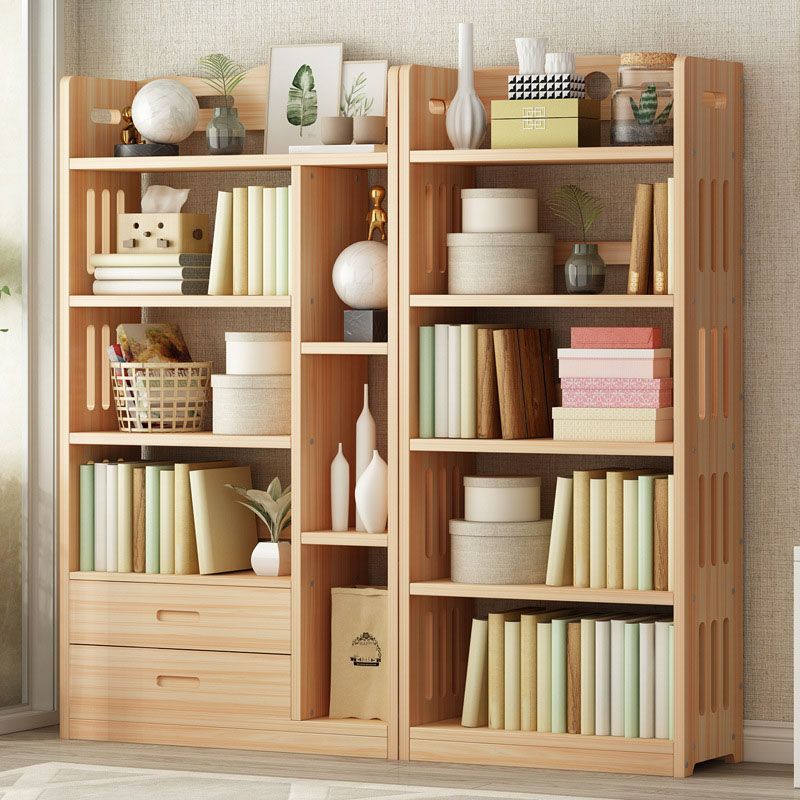 Modern Floor Brown Book Shelf Woodend Open Shelf Bookcase for Home