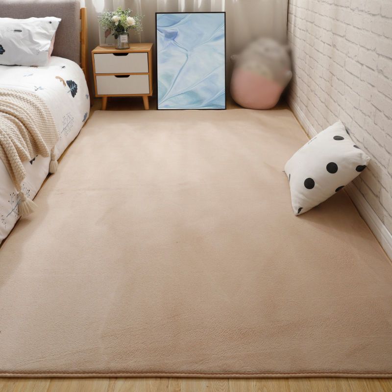 Relaxing Solid Shag Carpet Polyester Area Rug Stain Resistant Indoor Rug for Home Decoration