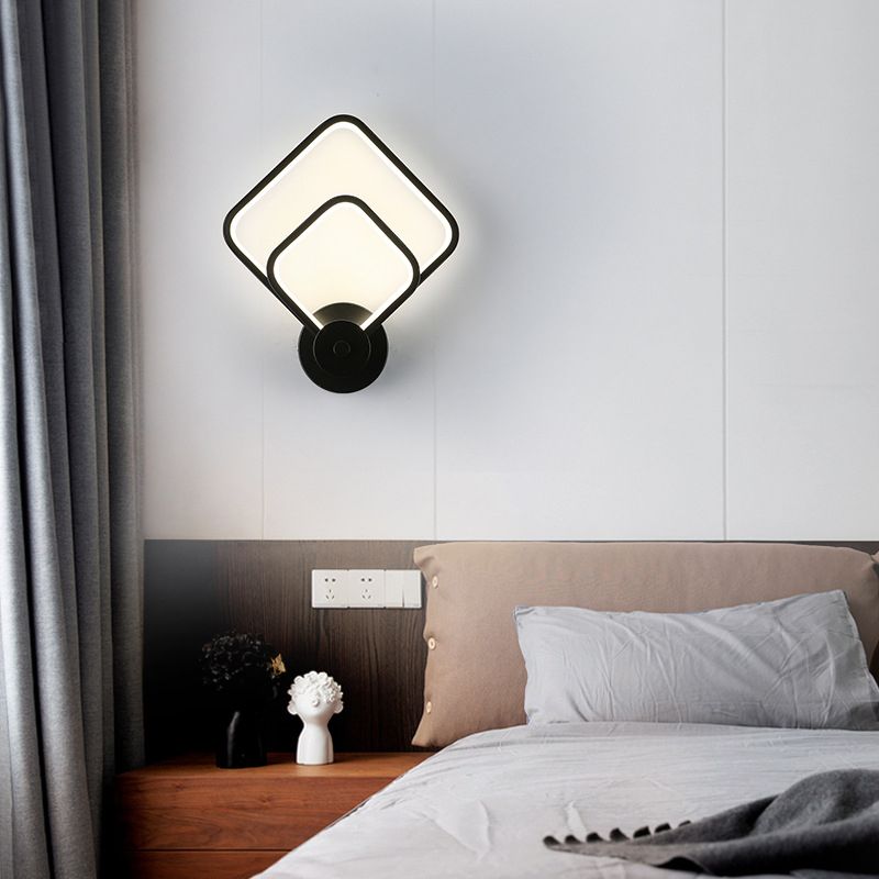 Modernist Double Square Wall Sconce LED Minimalism Wall Mounted Light for Dinning Room