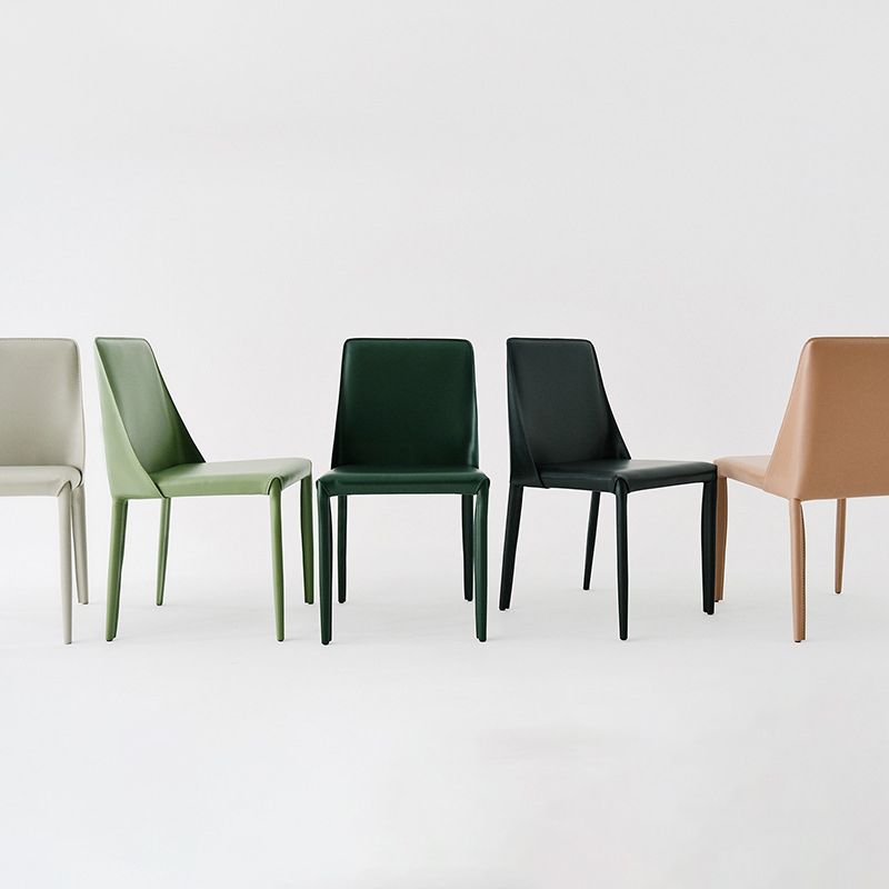 Contemporary Style Dining Chairs Armless Side Chair with Metal Legs