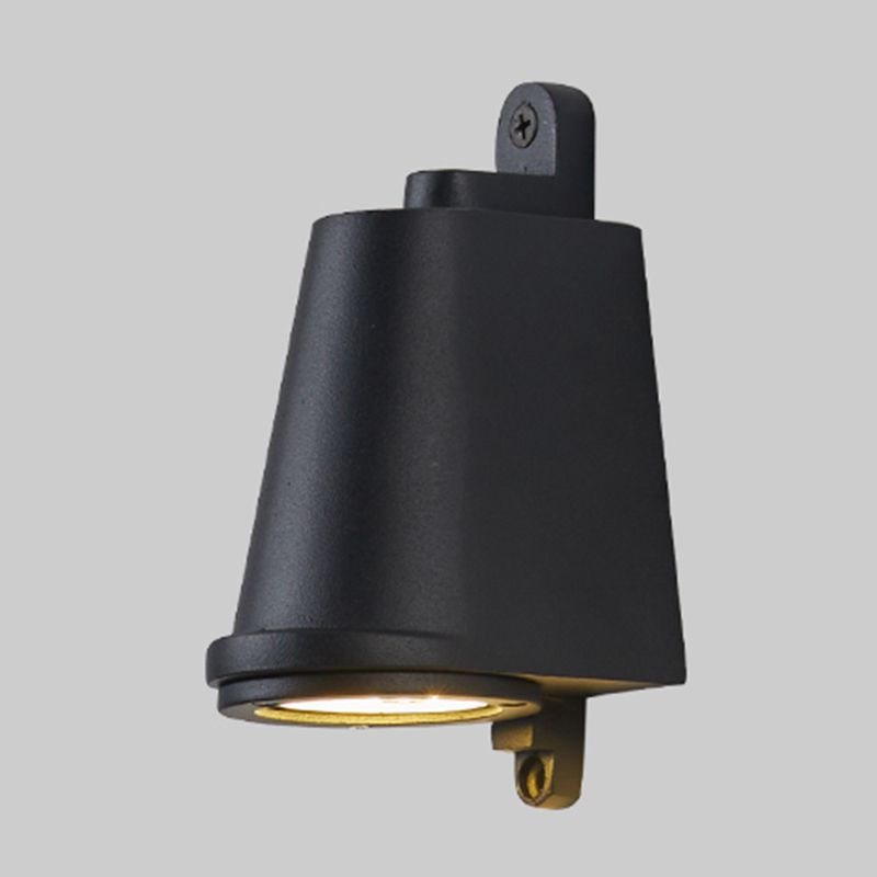 Modern Metal Wall Sconce Trapezoid Shape Wall Light with Glass Shade for Courtyard