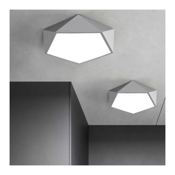 Plafonnier encastré pentagone nordique en métal LED pour chambre à coucher