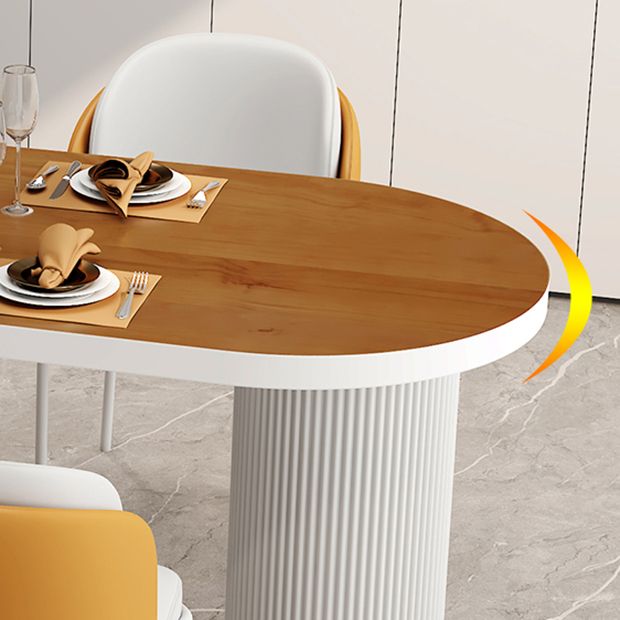 Modern Style Dining Table Solid Wood Double Pedestal Dining Table for kitchen
