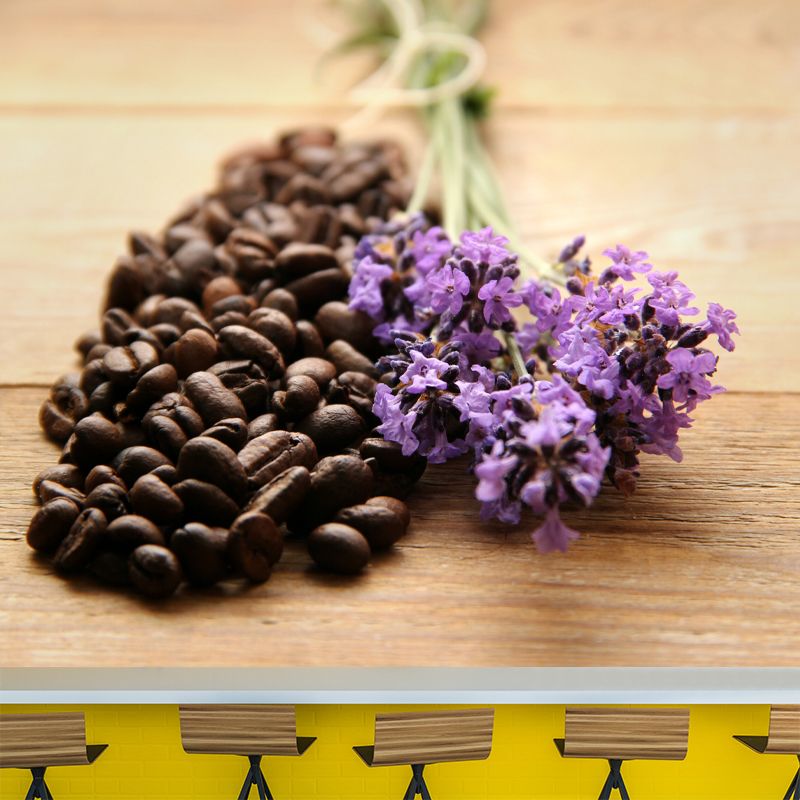 Coffee Beans Mural Wallpaper Stain-Resistant Wall Covering for Coffee Shop