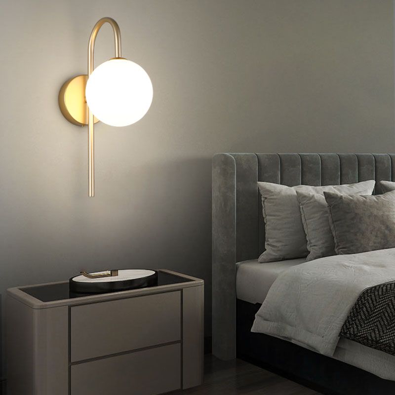 Iluminación de pared de cuello de vidrio de vidrio Lucinación de pared de estilo nórdico lámpara de luz para dormitorio para dormitorio