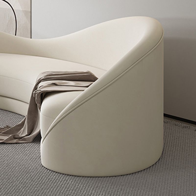 Scandinavian Fabric White Cushions Tuxedo Arm Living Room Settee