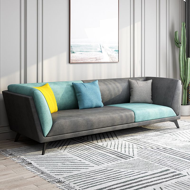 Modern Faux Leather Flared Arm Sofa and Sectional for Living Room and Bedroom