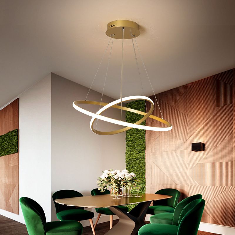 Modern Style Linear Shape Hanging Chandelier Metal Multi Light Hanging Lamp for Restaurant