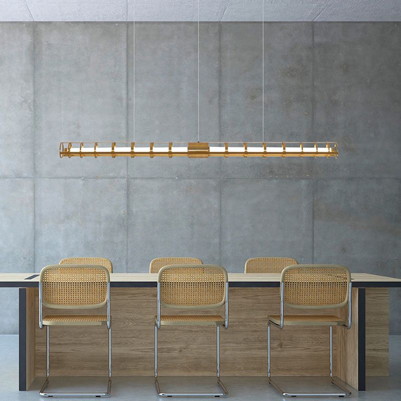 Contemporary Style Linear Hanging Pendant Light Metal 1- Light Pendant Light Fixture