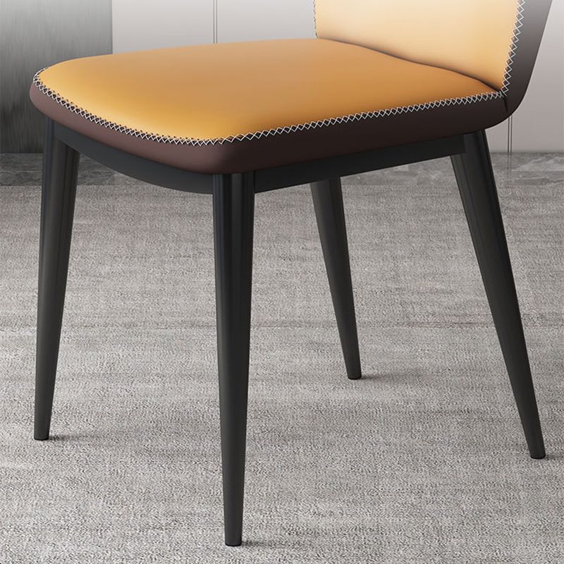 Sillas laterales Wingback Parsons de estilo minimalista, sillas de comedor de cuero para cocina (juego de 4)