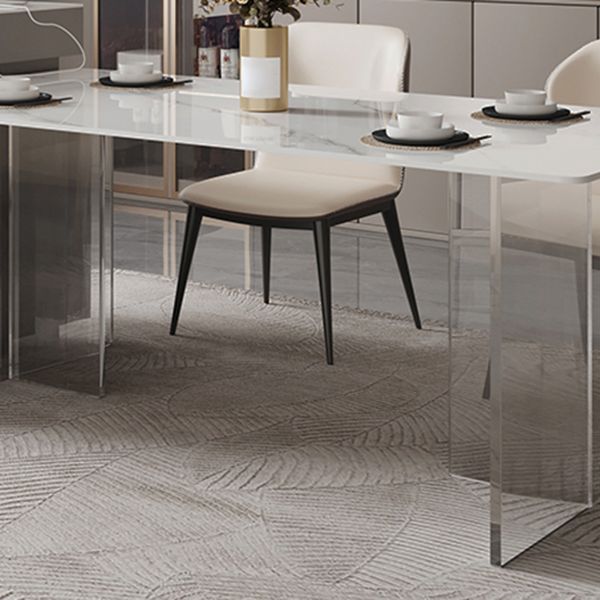 Sintered Stone Dining Table Double Pedestal Table for Kitchen Dining Room
