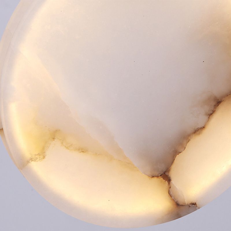 Lámpara colgante de piedra de forma colgante de 1 luz de estilo moderno en blanco