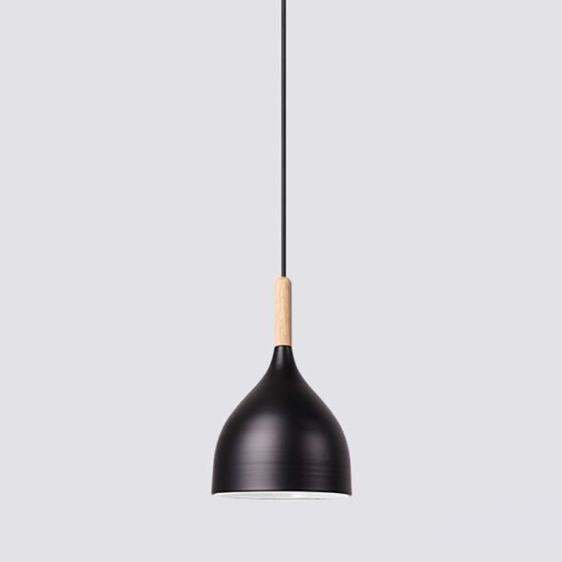 Bowl Shape Hanging Lighting Modern Macaron Style Metal 1 Light Pendant Lamp
