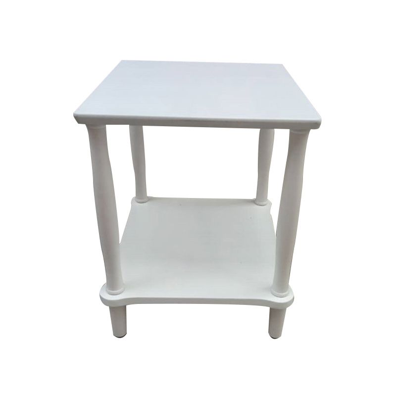 Modernistic Solid 4 Legs Wood End Table Rectangular Side Table