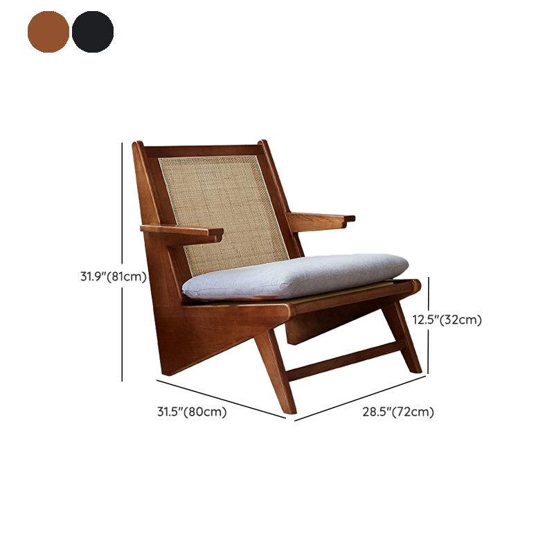 Solid Wood Frame Side Chair Arms Included Lounge Chair for Living Room