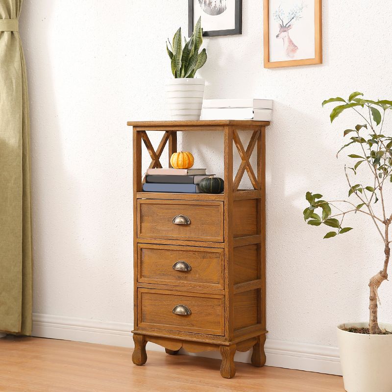 Mid-Century Modern Wood Accent Chest with Drawer Rectangle Chest