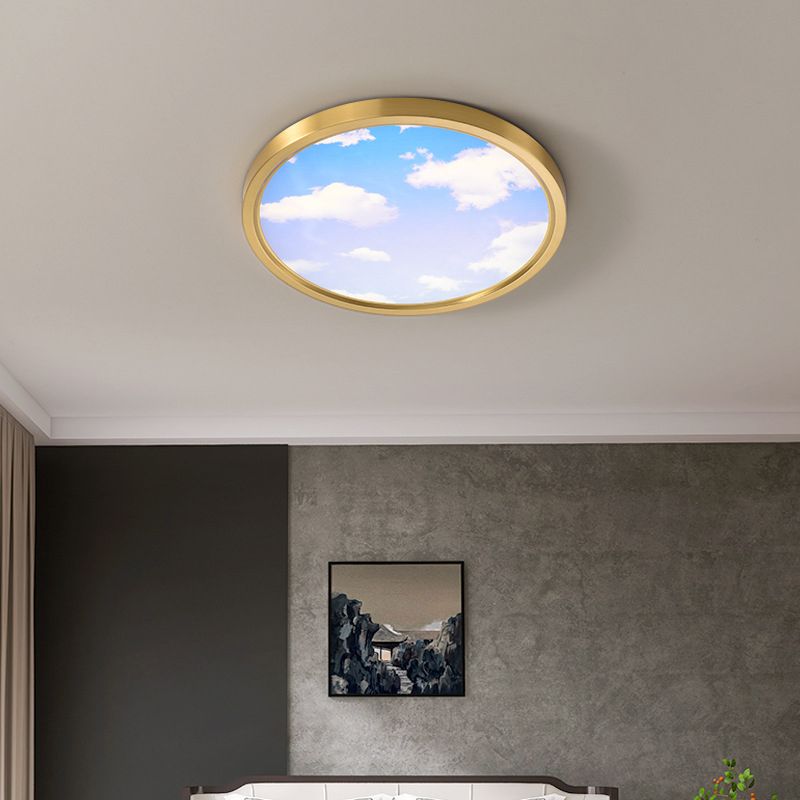 Modern Ceiling Lamp Colorful LED Flush Mount Light Fixture for Bedroom