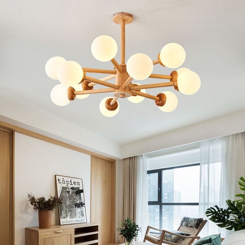 Globe Kronleuchterleuchte moderne Holzheizbeleuchtung für das Restaurant