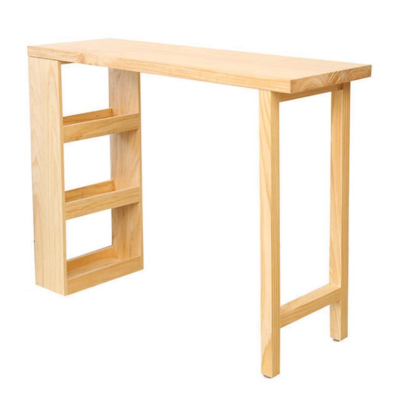 Modern Bar Table Set 1/2/3 Pieces Rectangle Bar Table with Wooden High Stools for Home